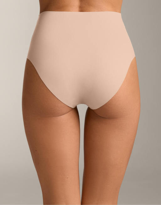 OYSHO - Lot de 2 culottes invisibles classiques à taille mi-haute en polyamide mélangé - Beige, 3 de 4