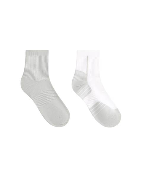 OYSHO - Lot de 2 paires de chaussettes de course courtes en polyamide mélangé - Bleu cendré - view 1