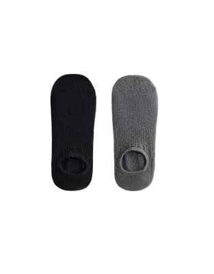 Oysho - Lot de 2 paires de chaussettes de yoga et pilates en coton mélangé - Noir