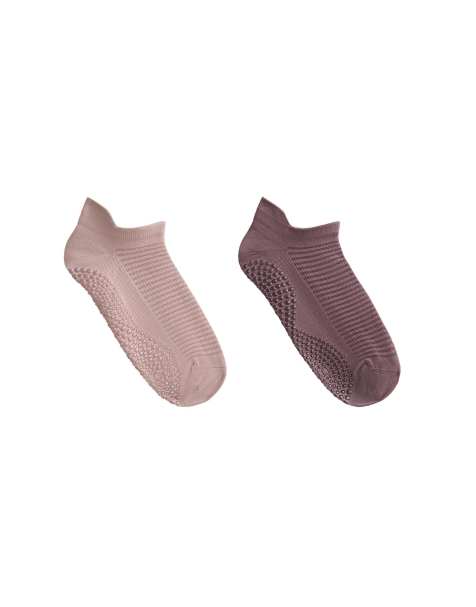 OYSHO - Lot de 2 paires de chaussettes de yoga et pilates en polyamide mélangé - Taupe-mauve - view 1