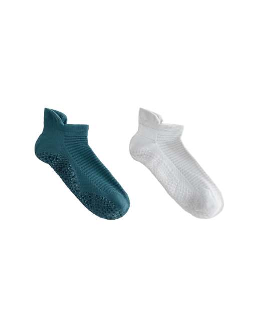 OYSHO - Lot de 2 paires de chaussettes pour yoga et Pilates en polyamide mélangé - Vert délavé.