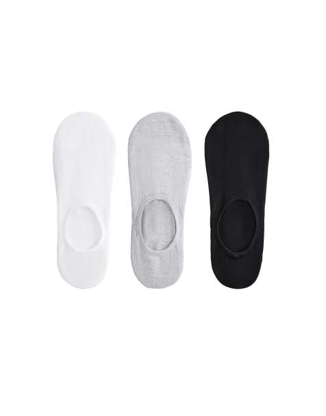 OYSHO - Lot de 3 paires de chaussettes invisibles de sport en polyamide mélangé - Gris et noir - view 1