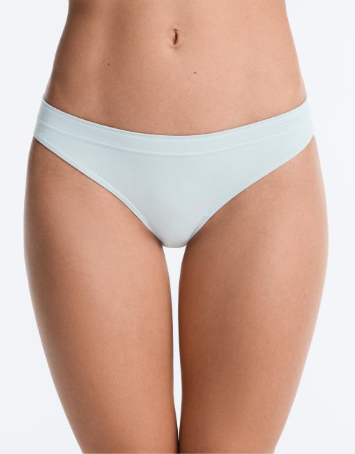 Oysho - Lot de 3 culottes classiques douces au toucher sans coutures avec logo contrastant - Bleu, 2 de 4