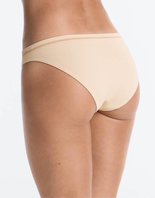 OYSHO - Lot de 3 culottes classiques sans coutures en polyamide mélangé côtelé - Blanc cassé, 3 de 4