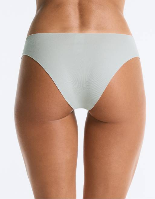 OYSHO - Lot de 3 culottes de bikini classiques en coton mélangé invisible - Bleu-vert, 4 de 7