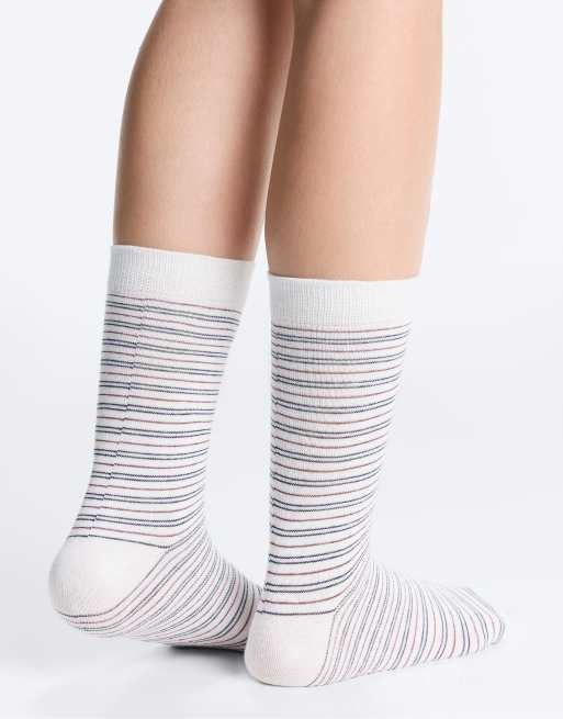 OYSHO - Lot de 3 paires de chaussettes classiques en coton mélangé - Bordeaux, 4 de 4