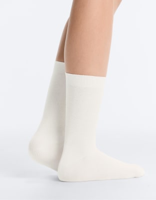 Oysho - Lot de 3 paires de chaussettes classiques en piqué de coton mélangé - Jaune