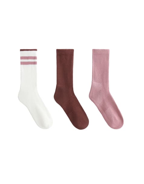 OYSHO - Lot de 3 paires de chaussettes de sport classiques en coton mélangé - Taupe - view 1