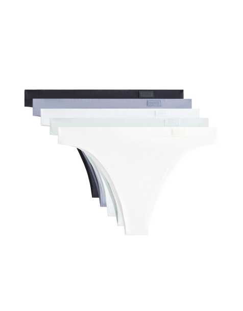 OYSHO - Lot de 5 culottes brésiliennes sans coutures douces au toucher - Bleu pâle - view 1