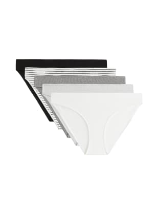 Lot de 5 culottes classiques côtelées en coton mélangé - Gris M