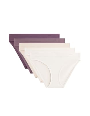 OYSHO - Lot de 5 culottes classiques douces et sans coutures - Violet