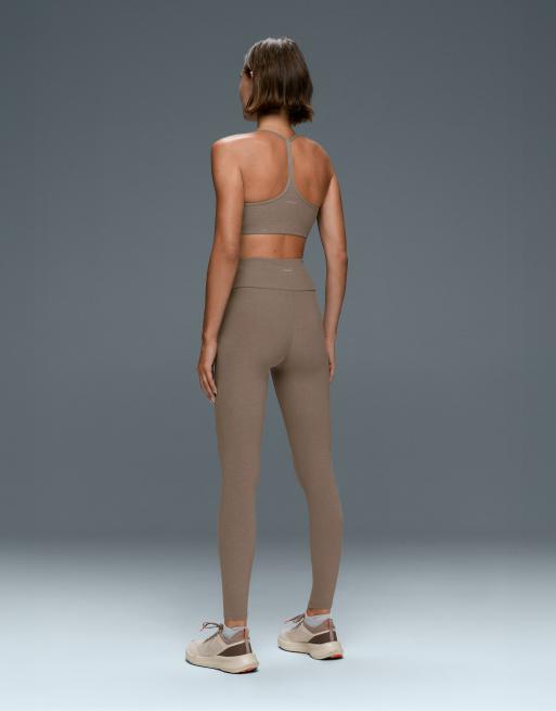 OYSHO Low-support marl sports bra in brown, 4 of 6