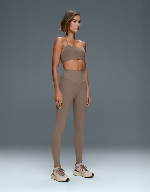 OYSHO Low-support marl sports bra in brown, 5 of 6