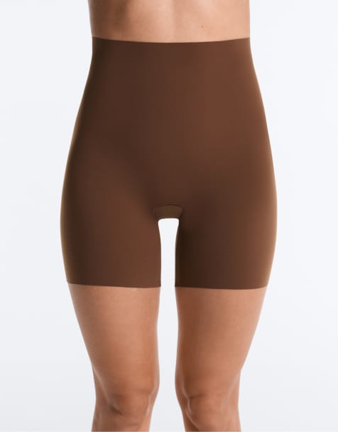 OYSHO - Lysebrune usynlige laserskårne shapewear-shorts med høj talje - view 1