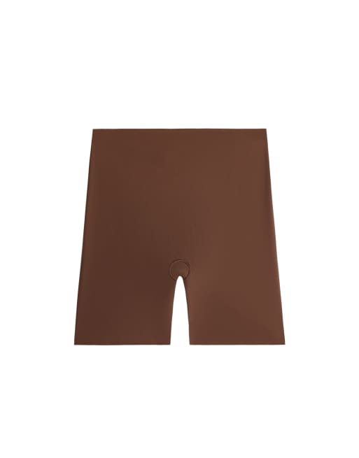 OYSHO - Lysebrune usynlige laserskårne shapewear-shorts med høj talje, 3 af 3