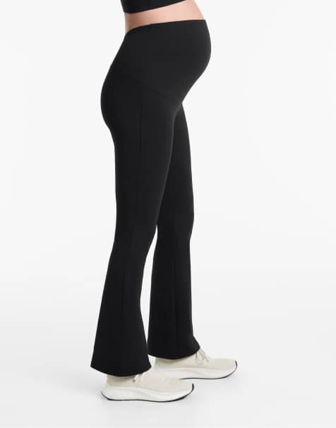 OYSHO Maternity comfortlux 80cm flare trousers in black - view 1