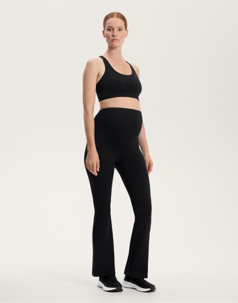OYSHO Maternity comfortlux 80cm flare trousers in black