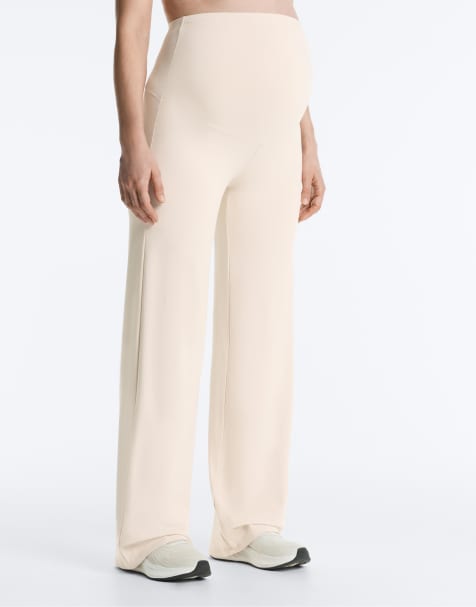 Oysho Maternity – Comfortlux – Gerade geschnittene Hose in Beige, Umstandsmode - view 1
