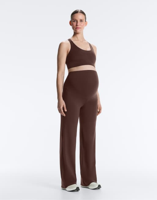 OYSHO Maternity - Comfortlux - Mørkebrune bukser med lige ben, 2 af 7