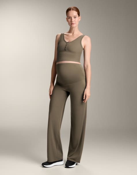 OYSHO Maternity comfortlux straight-leg trousers in grey
