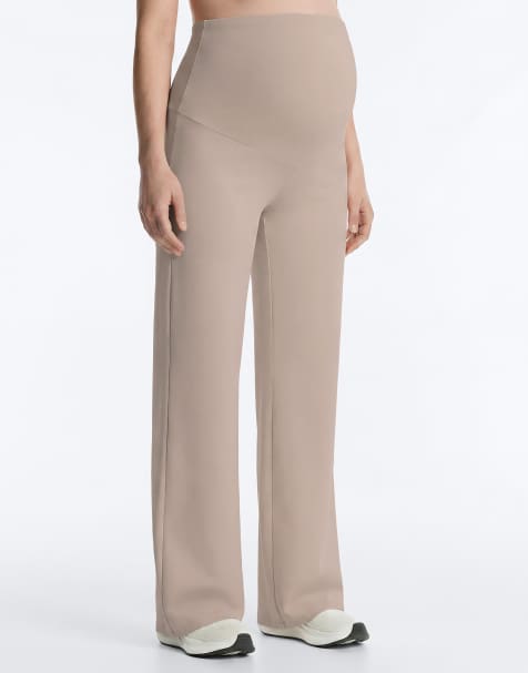 OYSHO Maternity comfortlux straight-leg trousers in stone - view 1