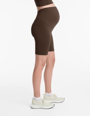 Oysho Maternity - Comfortlux - Umstands-Leggings in Dunkelbraun, 20 cm