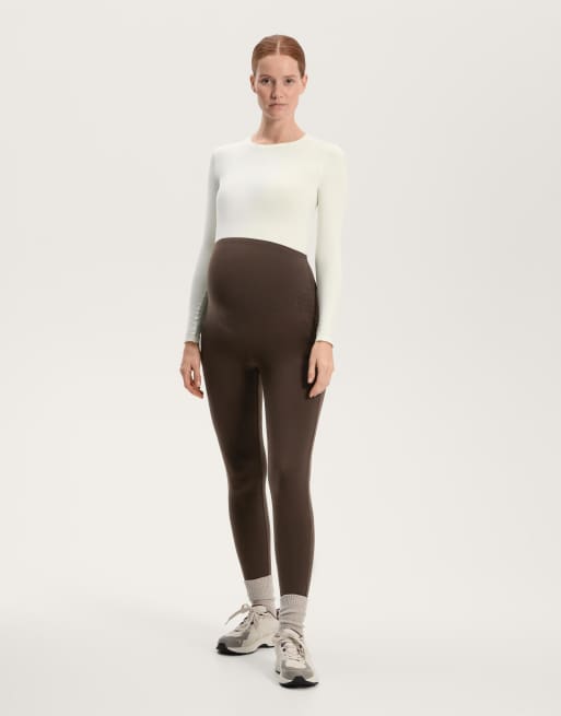 OYSHO Maternity - Warm - Leggings caldi alla caviglia da 70 cm marroni, 2 di 4