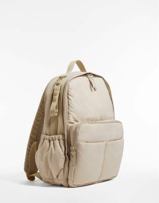 Oysho - Maxi-Wickelrucksack in Sandbeige-Braun