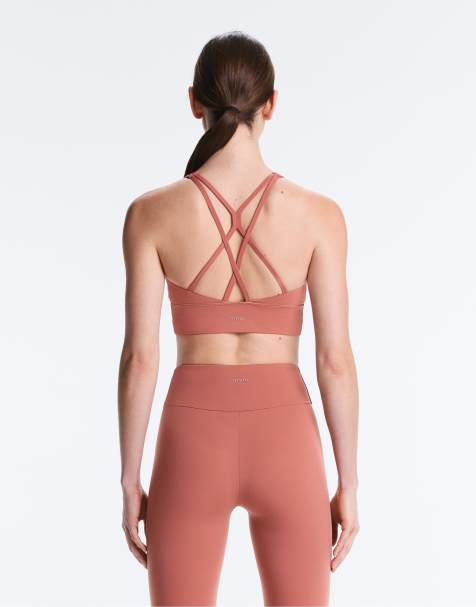 OYSHO Medium-support comfortlux sports bra with cups in coral - view 1