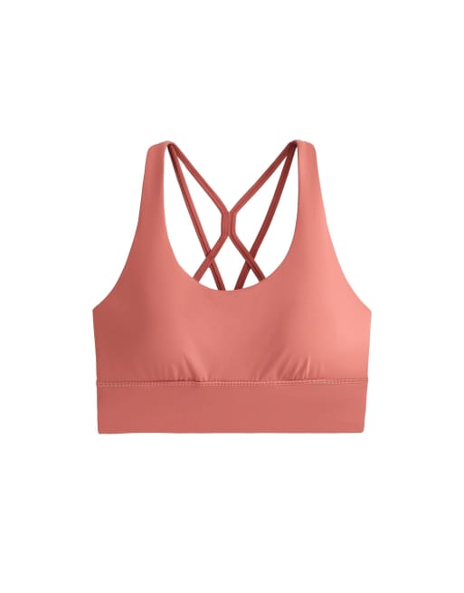 OYSHO Medium-support comfortlux sports bra with cups in coral, 5 of 7