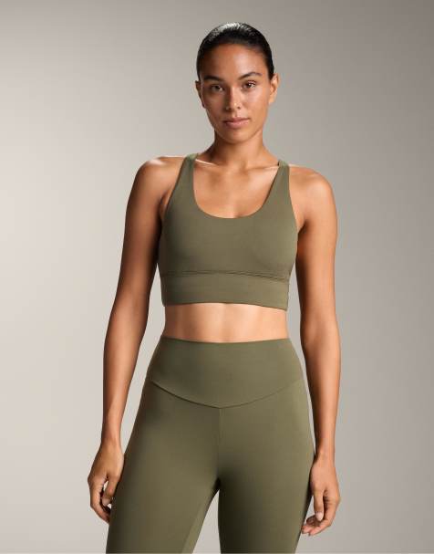 OYSHO Medium-support comfortlux sports bra with cups in green - view 1