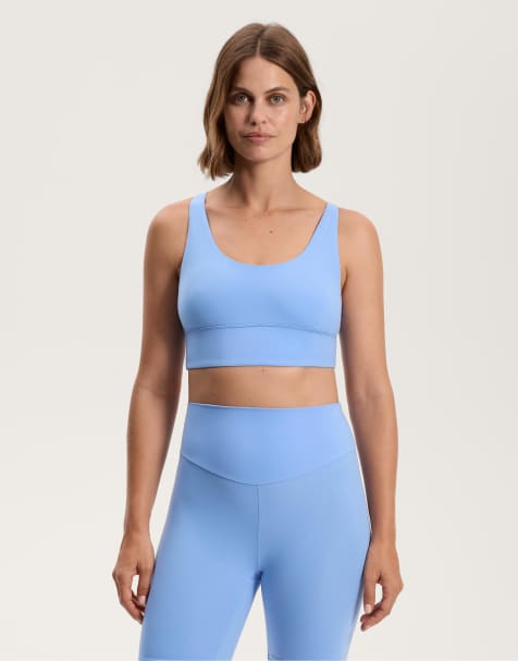 OYSHO Medium-support comfortlux sports bra with cups in pale lavender blue