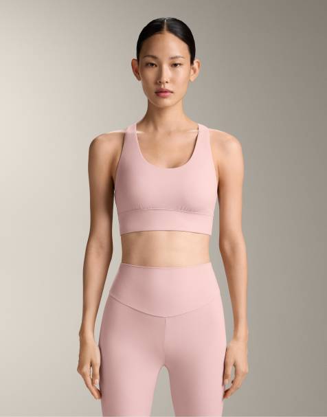 OYSHO Medium-support comfortlux sports bra with cups in pale pink - view 1