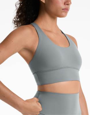 OYSHO Medium-support comfortlux sports bra with cups in steel blue-Grey