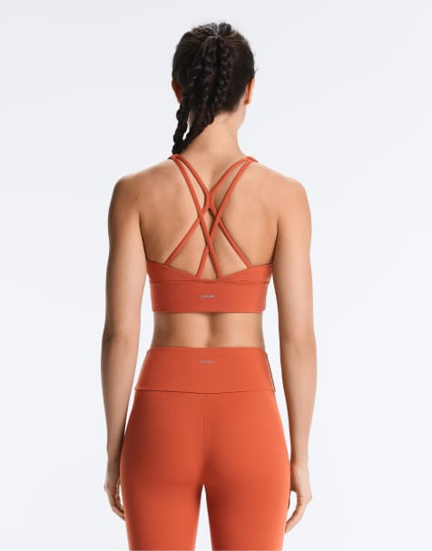 OYSHO Medium-support comfortlux sports bra with cups in terracotta - view 1
