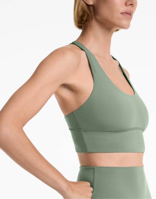 OYSHO Medium-support comfortlux sports bra with cups in washed green