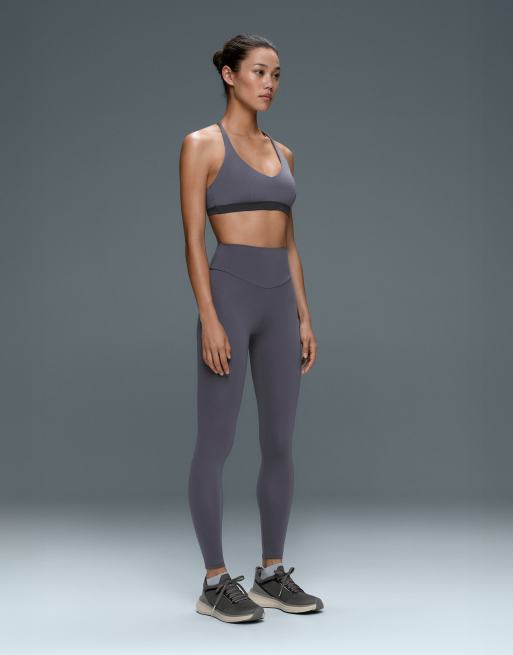 OYSHO Medium support sports bra with thin strap in grey, 5 of 6
