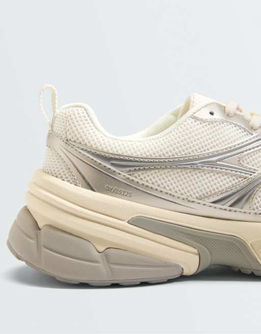 OYSHO mehrteilige Freizeitsneaker in Ecru, 6 von 7