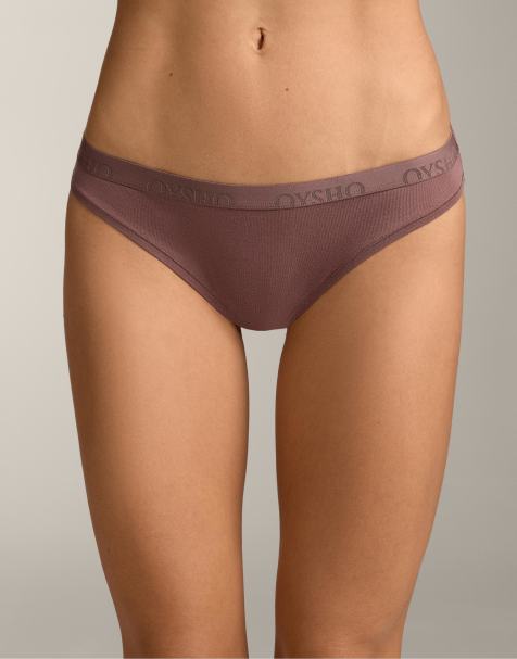 OYSHO – Mellanljusbeige, melerade, klassiska trosor i bomullsmix med logga, 3-pack - view 1