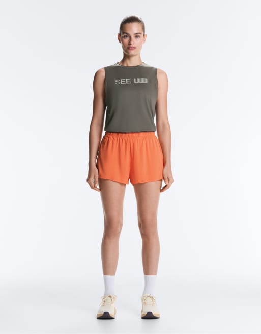 OYSHO Mid-rise technical shorts 7cm in orange, 2 of 7