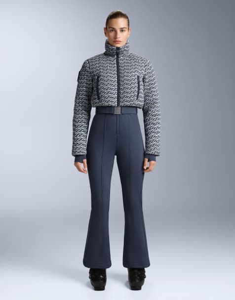 OYSHO Minardi piume ski water-resistant twist padded down jumpsuit in blue - view 1