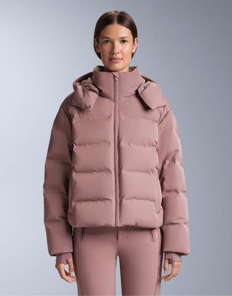 OYSHO Minardi piume ski waterresistant down jacket in pink-mauve - view 1