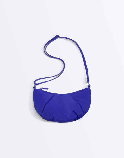 OYSHO Mini quilted crossbody bag in blue - view 1