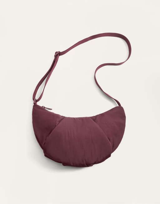 OYSHO Mini quilted crossbody bag in burgundy ASOS