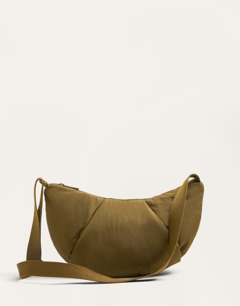 OYSHO Mini quilted crossbody bag in yellow mustard - view 1