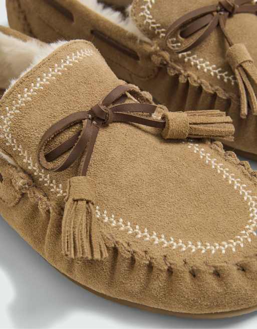 OYSHO mocassins à pampilles en cuir marron toasté, 4 de 5