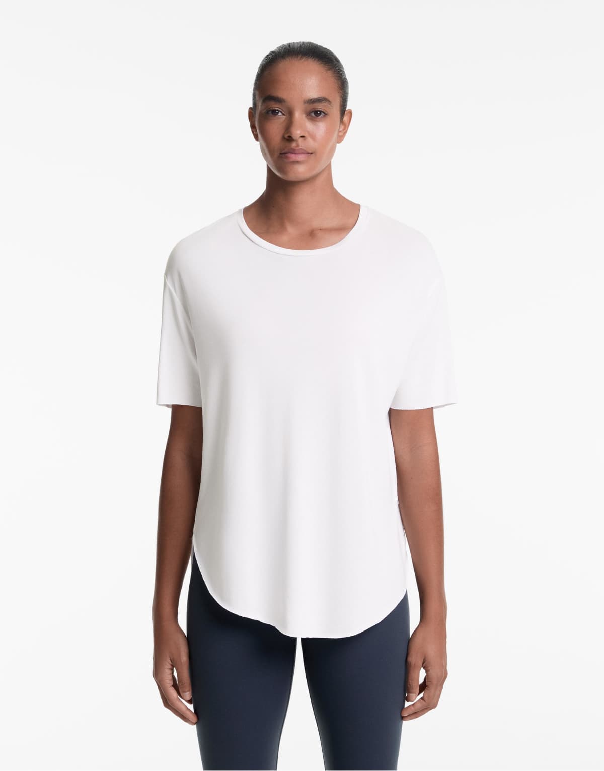 Oysho Modal blend short-sleeved t-shirt in ecru
