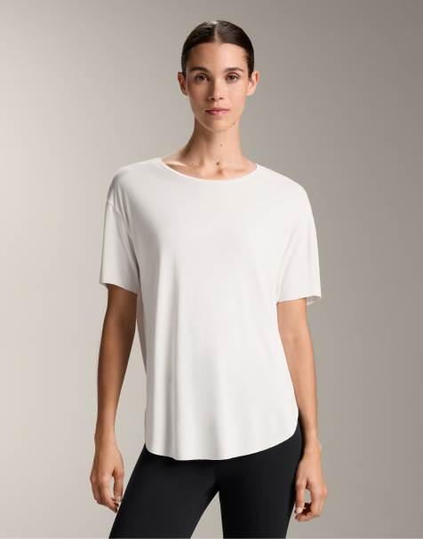 OYSHO Modal blend short-sleeved t-shirt in ecru