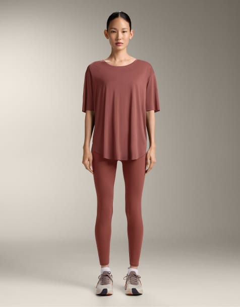 OYSHO Modal blend short-sleeved t-shirt in mauve - view 1