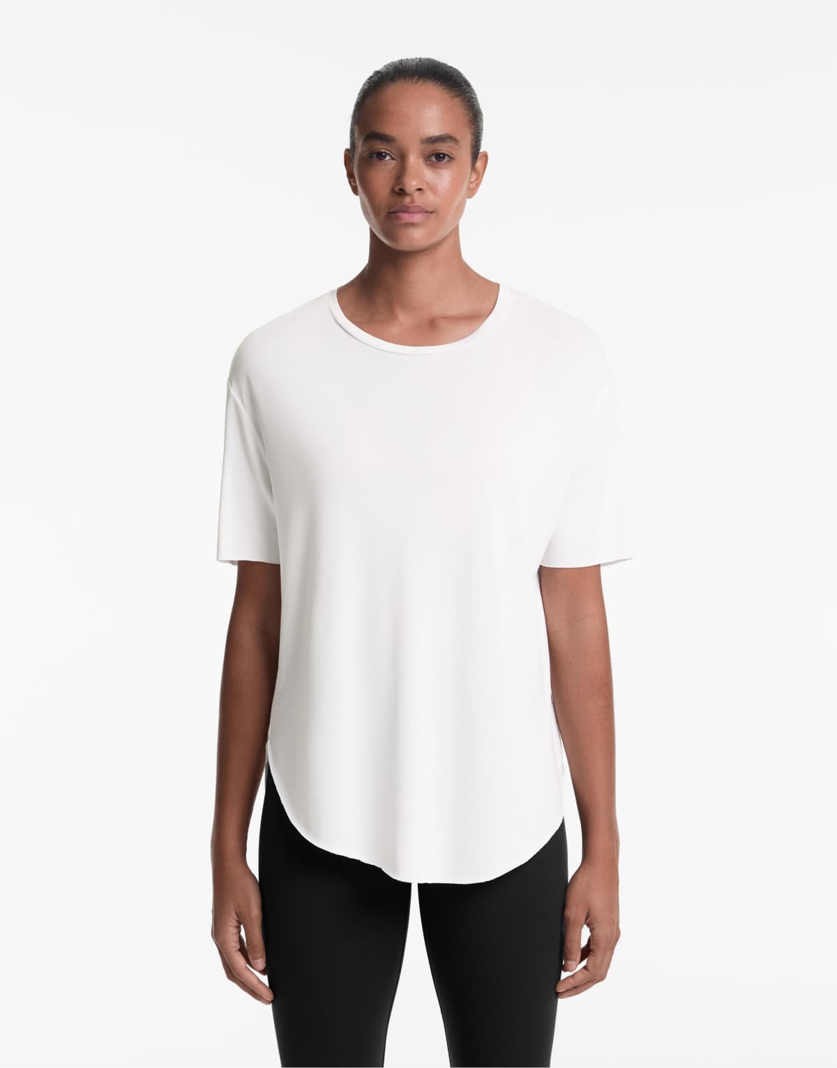 OYSHO Modal blend short-sleeved t-shirt in off-white
